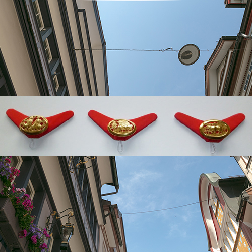 Jodlerknopf mit Goldbrosche